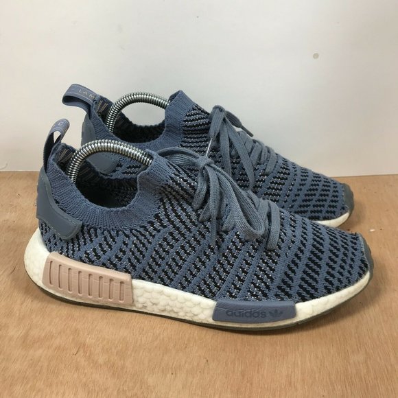 Adidas NMD R1 STLT Primeknit Boost Steel Blue Ash Pearl White CQ2029 Size 8.5